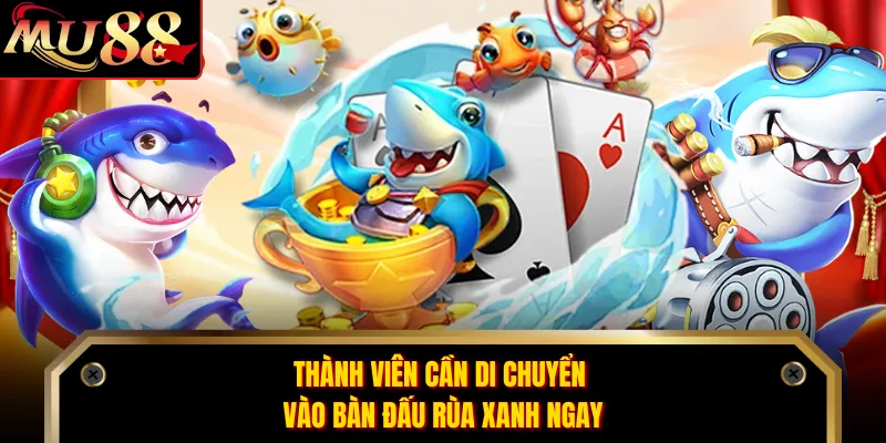 Thành viên cần di chuyển vào bàn đấu rùa xanh ngay
